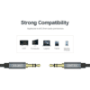 Unitek Y-C930ABK 3.5mm to 3.5mm Audio Cable 5.0m Gold Plated Black/Grey - Image 4